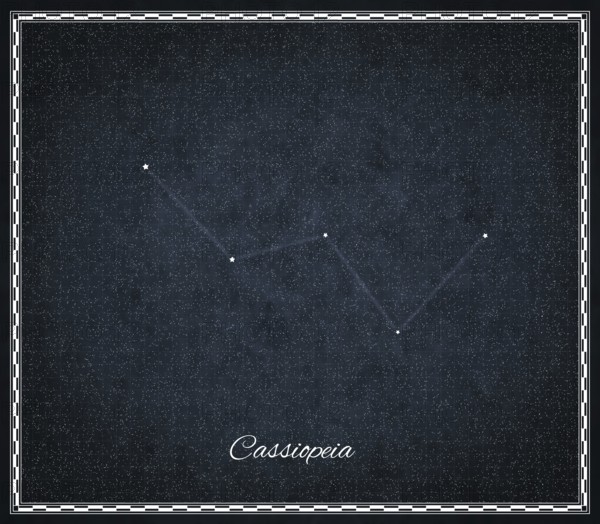 Cassiopeia star constellation, Night sky, Cluster of stars, Deep space, Cassiopeia Chair