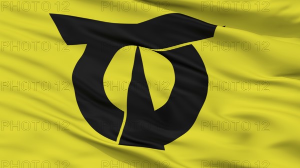 Imari City Flag, Country Japan, Saga Prefecture, Closeup View