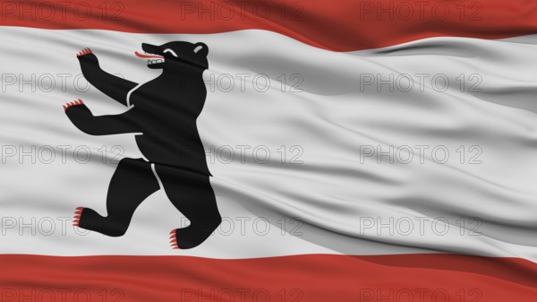 Closeup Germany City Flag, Capital City of Germany, Waving in the Wind