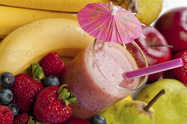 A delicious cold Fruit Smoothie or daiquiri