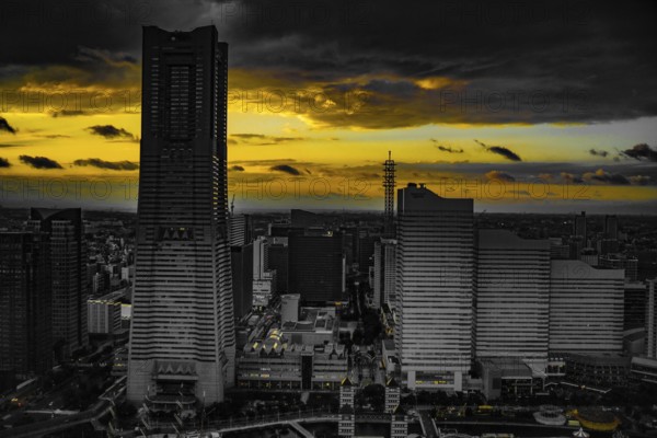 Yokohama Landmark Tower and evening view. Shooting Location: Nishi -ku, Yokohama