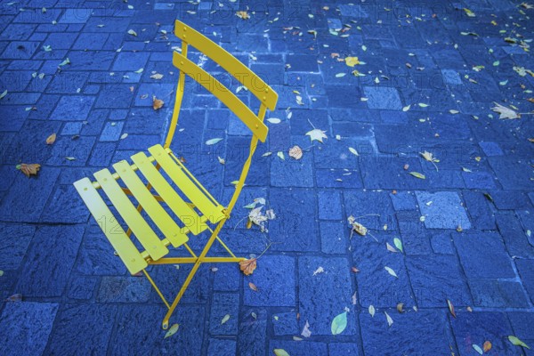 Of yellow chair image. Shooting Location: Tokyo metropolitan area