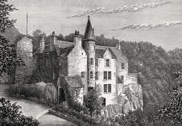 Hawthornden Castle, 1883, Midlothian, Edinburgh, Scotland, United Kingdom, Europe