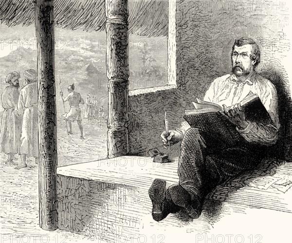 David Livingstone writing in his journal, Ujiji, Tanzania, 1813, 1873, a Scottish missionary and explorer in Africa, Africa