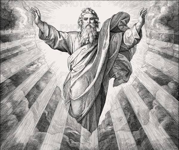 The Creation of Light, Old Testament, by Julius Schnorr von Carolsfeld, 1860