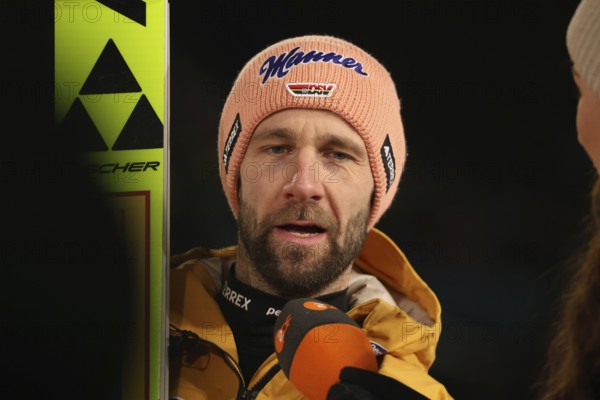 Pius Paschke (SC Kiefersfelden) during the interview after the qualification for the opening ski jumping event of the 73rd Four Hills Tournament in Oberstdorf, Oberstdorf, Germany / Germany