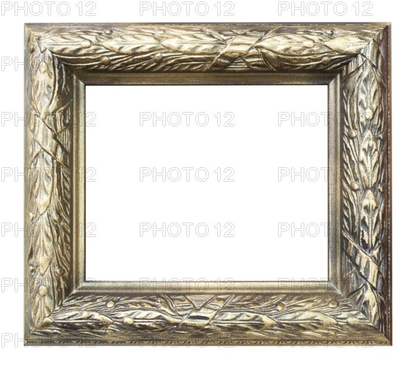 A wooden frame, floral woodcarving, golden paint