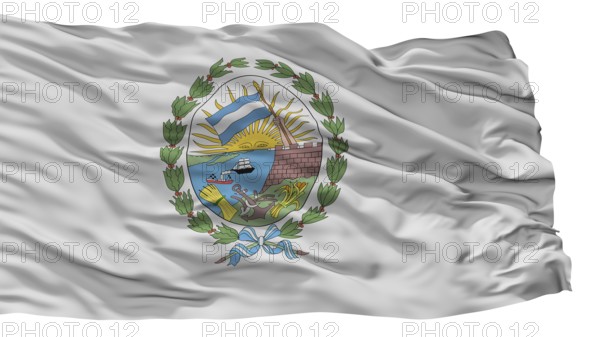 Rosario City Flag, Country Argentina, Isolated On White Background