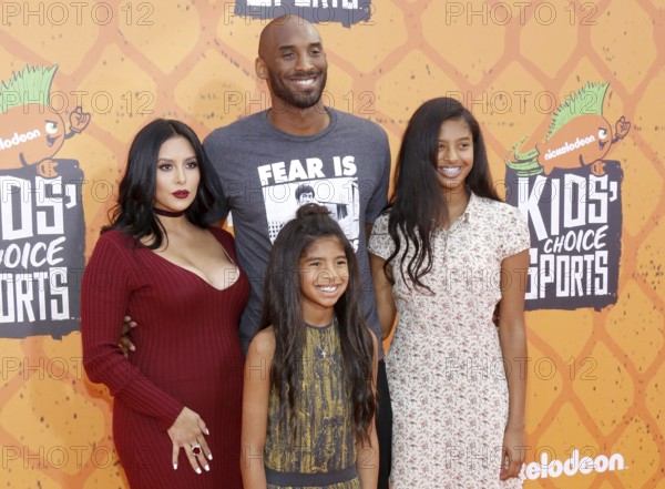 Kobe Bryant, Vanessa Bryant, Gianna Maria Onore Bryant and Natalia Diamante Bryant at the Nickelodeon Kids' Choice Sports Awards 2016 held at the UCLA's Pauley Pavilion in Westwood, USA on July 14, 2016., Westwood, California, USA, North America
