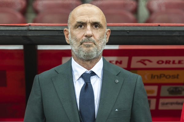 WARSAW, POLAND - JUNE 7, 2024: Friendly soccer match Poland - Ukraine 3:1. Michal Probierz head coach of Poland.