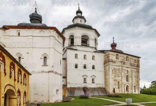 Church and bell tower in Kirillo-Belozersky Monastery, Russia, Europe