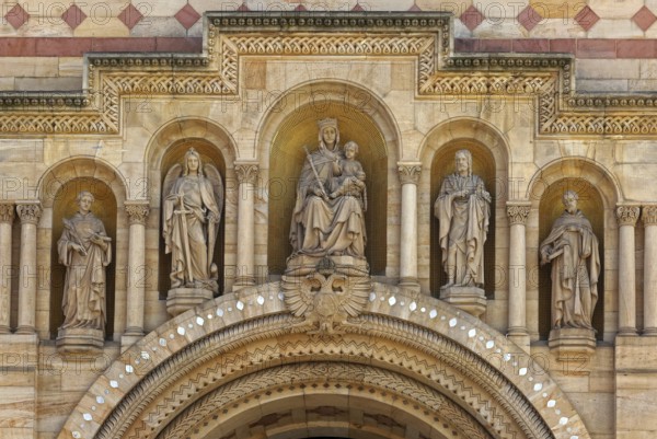 The patron saints of the imperial cathedral of Speyer above the west portal