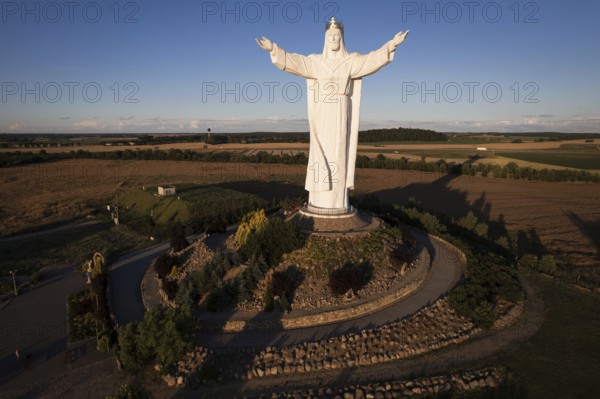 SWIEBODZIN, POLAND - JULY 11, 2022: 36 m high figure of Jesus Christ the King of the Universe