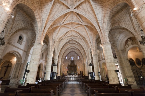 Interior view of the Cathedral of Santa Maria la Menor, Santo Domingo, Dominican Republic, Central America