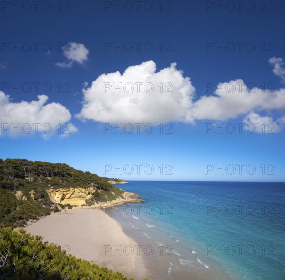 Cala Waikiki beach also Cala Fonda in Tarragona in Marquesa woods of Catalonia Spain
