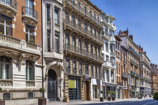Street in Toulouse historical center, France, Europe