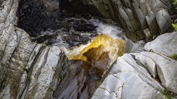 View of the Falls of Bruar near Pitlochry in Perthshire Scotland on a spring day