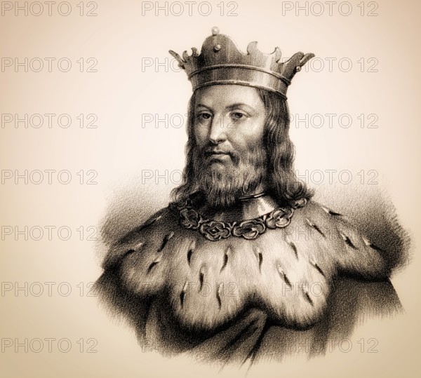 Clovis, Chlodovechus, Chlodwig I., Chlodowech, 466-511, King of the Franks of the Merovingian dynasty, digitally edited