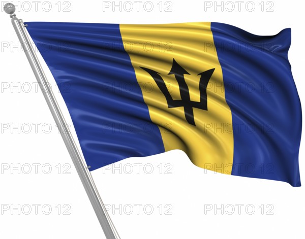 Flag of Barbados, This is a computer generated and 3d rendered picture