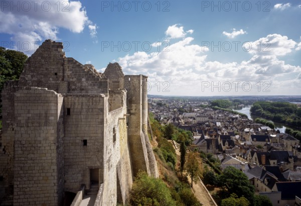 Chinon, castle, view of the town from the castle