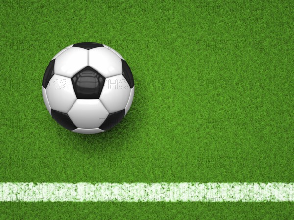 An image of a soccer ball on green grass background