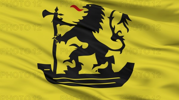 Nieuwpoort City Flag, Country Belgium, Closeup View, 3D Rendering