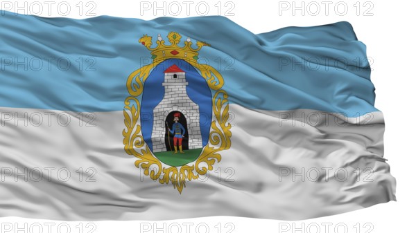 Kiskunfelegyhaza City Flag, Country Hungary, Isolated On White Background