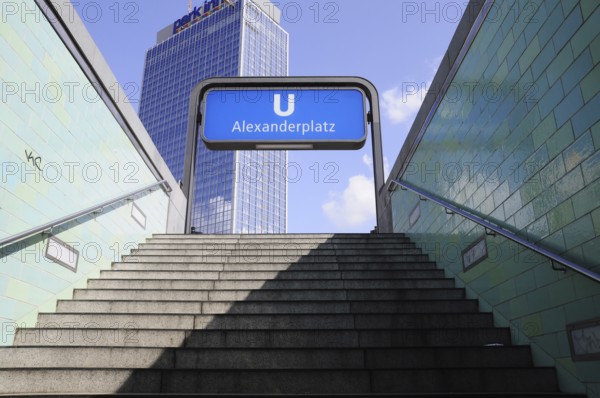 Berlin U-Bahn subway sign Alexanderplatz, Berlin, Germany, Europe