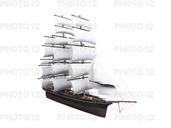 Isolated classic boat on white background