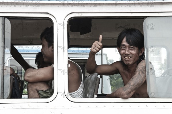 Burmese man in yangon myanmar street