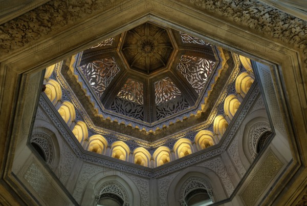 Monserrate Palace interior with beautiful columns in Sintra, Portugal, Europe