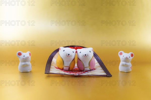Rat year New Years card material (New Years card materials and New Year material). Shooting Location: Yokohama-city kanagawa prefecture