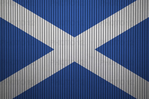 Scotland Flag painted on the cracked grunge concrete wall