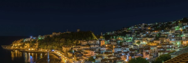 Night view over Ulqin, extra large panoramic view from above