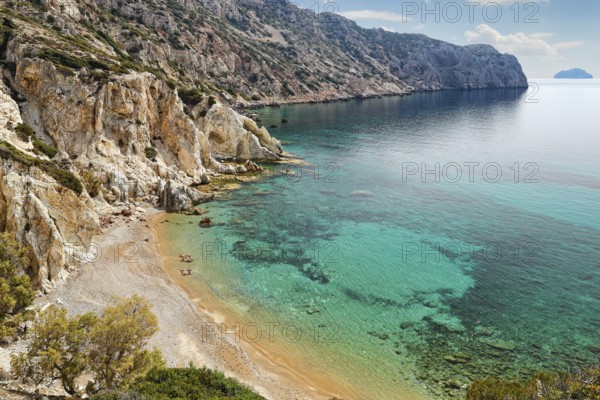 The beach Vroulidia in Chios island, Greece, Europe