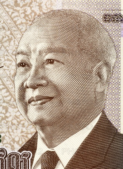 Norodom Sihanouk (1922-2012) on 1000 Riels 2013 Banknote from Cambodia. King of Cambodia during 1941-1955 and 1993-2004