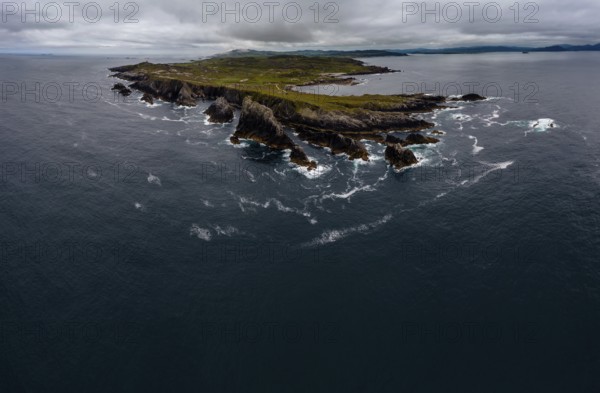 A panorama drone view of Malin Head and the northernmost point of Ireland