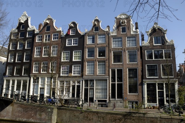Canal houses in the Brouwersgracht in Amsterdam, Holland