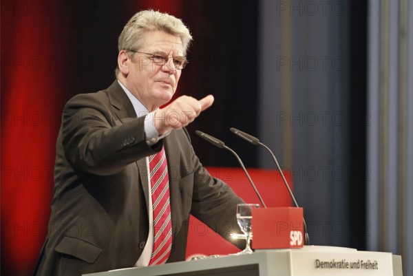 Joachim Gauck during his speech at the SPD event