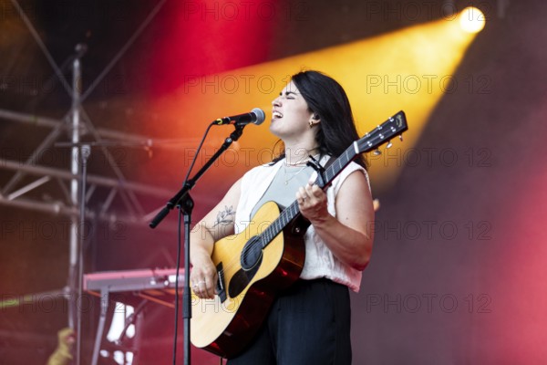 Swiss singer and songwriter Linda Elys live at the Lucerne Live festival in Lucerne, Switzerland, Europe