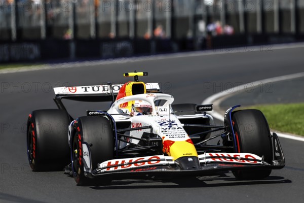 MELBOURNE, AUSTRALIA - MARCH 14: Yuki Tsunoda of Japan drives the Visa Cash App Racing Bulls F1 Team VCARB 02 during first practice in the Australian Formula 1 Grand Prix at Albert Park in Melbourne, Australia, Oceania