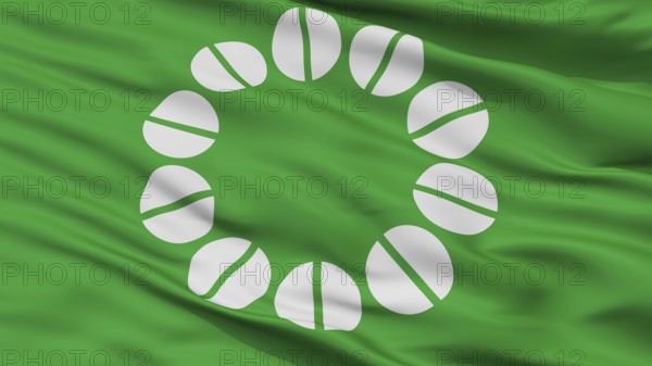 Ito City Flag, Country Japan, Shizuoka Prefecture, Closeup View, 3D Rendering
