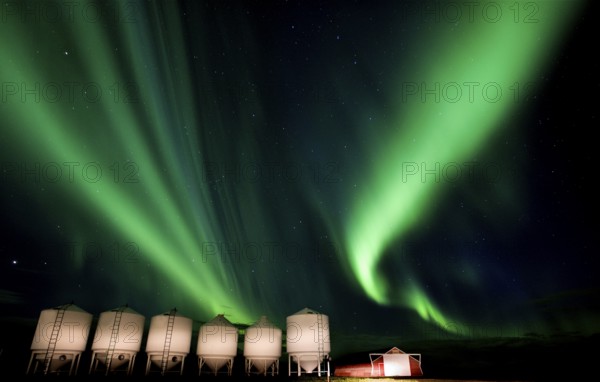 Northern Lights Canada Rural Saskatchewan Farm Yard