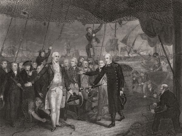 Admiral De Winter, commander of the Dutch fleet, surrendering of Adam Duncan on 11 October 1797