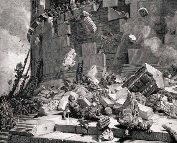 The siege of Rome by king Vitiges and the Ostrogoths