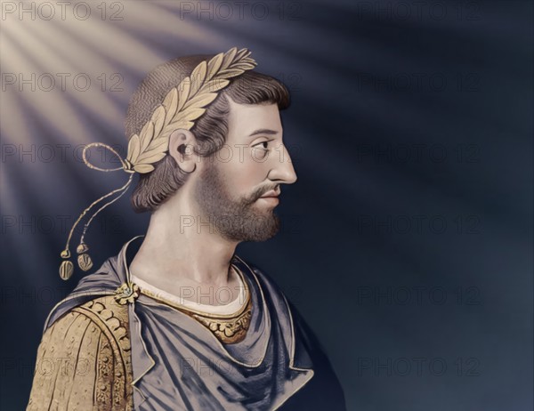 Hadrian or Publius Aelius Hadrianus Augustus, 76 - 138, Roman emperor, digitally edited