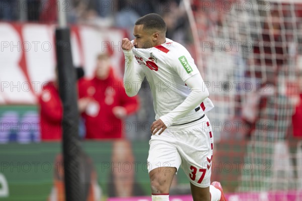 (DFL/DFB REGULATES PROHIBIT ANY USE OF PHOTOGRAPHS AS IMAGE SEQUENCES AND/OR QUASI-VIDEO), RheinEnergieStadion, Cologne, North Rhine-Westphalia, Linton Maina (1.FC Köln, Midfield, #37), 2nd Bundesliga, 1.FC Köln, SV 07 Elversberg on 25.01.2025 at RheinEnergieStadion in Cologne Germany