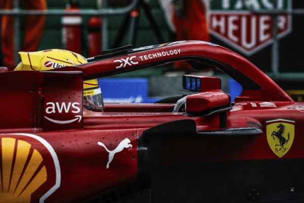 Lewis Hamilton of Great Britain drives the Scuderia Ferrari HP SF-25 before the start of the Australian Formula 1 Grand Prix at Albert Park in Melbourne, Australia, Oceania