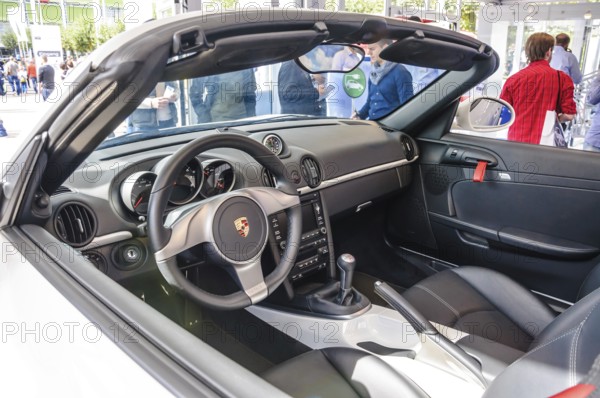 FRANKFURT - SEPT 21: Porsche Boxster Spyder 988 presented as world premiere at the 65th IAA (Internationale Automobil Ausstellung) on September 21, 2013 in Frankfurt, Germany, Europe