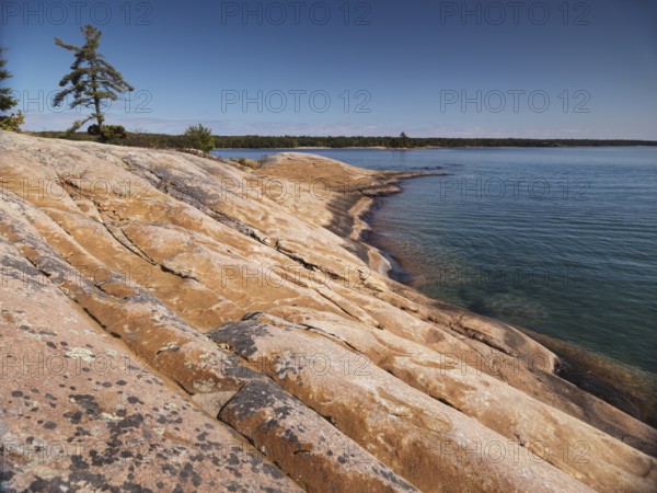 Rocky shore of Georgian Bay at Killbear Provincial Park, Ontario, Canada, North America
